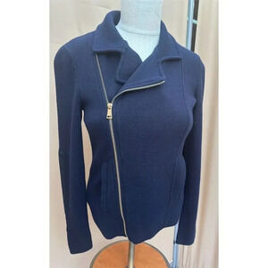 Lauren Ralph Lauren Women's Blue Jacket Asymmetrical Zip Closure S/P